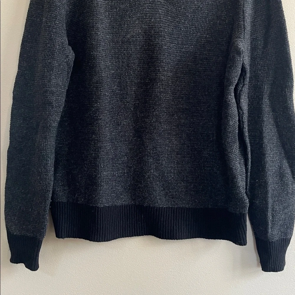 J Crew black pullover wool shawl collar sweater size large